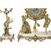 Часы каминные "Пастораль" с 2 канделябрами на 4 свечи на мраморной подставке