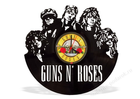 Часы из виниловой пластинки Guns N' Roses
