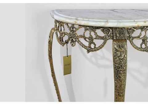 Консольный столик полукруглый "Мейа Луа" мраморная столешница