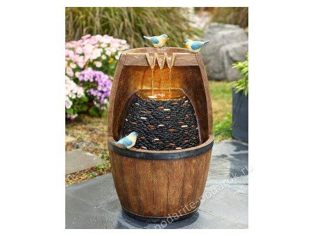 Фонтан садовый "Птички" с подсветкой 65 см