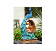 Фонтан декоративный "Павлин и луна" с подсветкой 69 см