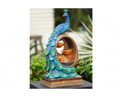 Фонтан декоративный "Павлин и луна" с подсветкой 69 см