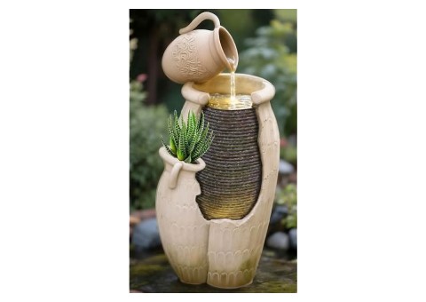 Фонтан декоративный "Каскад Кувшин Модерн" с подсветкой 54 см