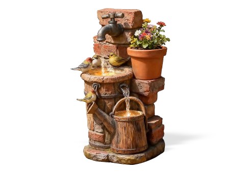 Фонтан садовый "Водопой" с подсветкой 56 см