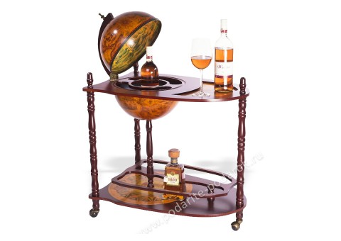 Глобус-бар напольный со столиком D 33 см коричневый