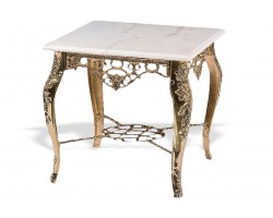 Столик квадратный "Marble Art Royale" с мраморной столешницей 54x54x52 см.
