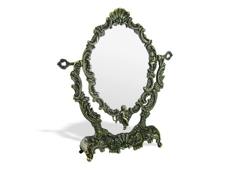 Зеркало настольное металлическое "Ракушка" 
